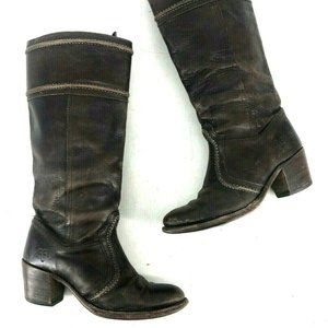 Frye Womens Jane Tall Brown Boots 7.5 Leather Ridi